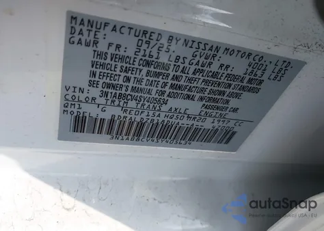 2025 Nissan Sentra Sv from USA, damaged, VIN 3N1AB8CV4SY405634